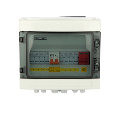 IP65 Waterproof  Plastic 4 String Input 1 Out 50A Wire Fuse PV Combiner Box